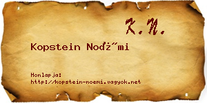 Kopstein Noémi névjegykártya